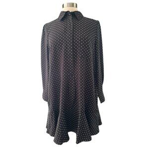 Tuckernuck Dress Women Medium Expresso Dot Crepe Callahan Shirt Dress